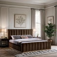 thumbnail image 2 of Meridian Furniture Amara Brown Velvet King Bed, 2 of 10