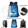thumbnail image 6 of Binienty Blue Butterfly School Backpack for Teens Kids Adjustable Padded Straps Large Front Pocket Durable Water Resistant Bookbag for Daily Commute Travel, 6 of 6