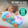 thumbnail image 5 of Ucradle Light Up Transparent Car Toys for Kids, Bump and Go Toy Car with Colorful Moving Gears, Music, and LED Effects, Fun Dinosaur Vehicle Shape Educational Toy for Kids Toddlers Child, Green, 5 of 8