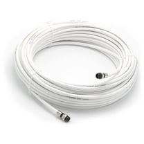 150' Feet, White RG6 Coaxial Cable with rubber booted - Weather Proof Indoor / Outdoor Rated Connectors, F81 / RF, Digital Coax for CATV, Antenna, Internet, Satellite, and more