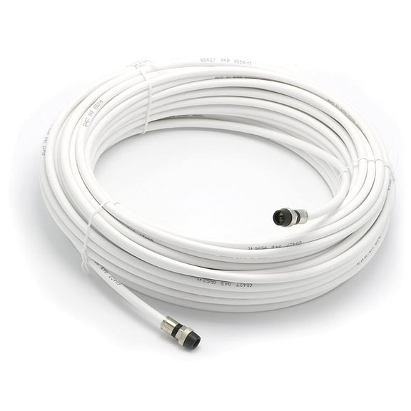 125' Feet, White RG6 Coaxial Cable with rubber booted - Weather Proof Indoor / Outdoor Rated Connectors, F81 / RF, Digital Coax for CATV, Antenna, Internet, Satellite, and more