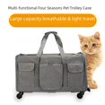 thumbnail image 2 of Nouveau Sac pour Chat Portable Chariot pour Animaux Détachable Roue Universelle Respirant Pliable Grande Capacité Sac pour Animaux, 2 of 7
