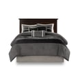 thumbnail image 2 of GDF Studio 7-Piece Cozy King Comforter Set, Faux Suede Bedding Set with Embroidered Pillows, Black, 2 of 8