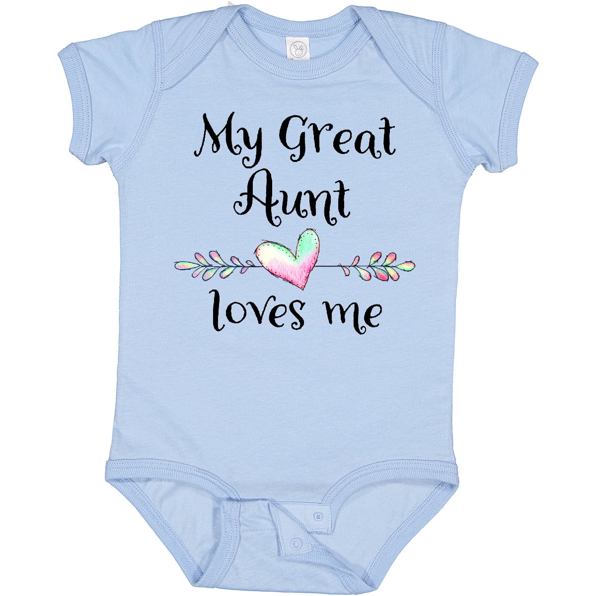 Inktastic My Great Aunt Loves Me Heart Boys or Girls Baby Bodysuit
