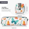 thumbnail image 5 of XMXT Leather Pencil Case, Green Butterfly Print Large Capacity Pencil Pouch for Student Teens Women, 5 of 9