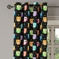 thumbnail image 3 of Ambesonne Owls Grommet Curtain, Funny Confused Serious, 50" x 54", Black Multicolor, 3 of 6