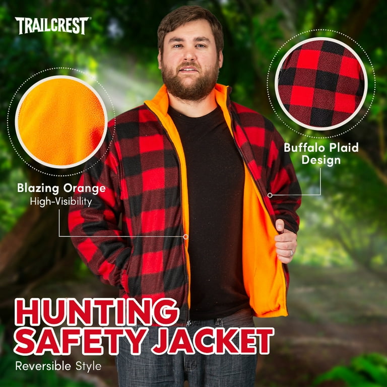 TrailCrest Men's Buffalo Red Plaid & Safety Orange Reversible