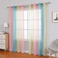 thumbnail image 2 of Lapalife Ombre Sheer Curtain 98 Inches Long for Bedroom Living Room 2 Panels Set, Gradient Print Grommet Top Rainbow Voile Window Drapes, 39'''x 98'', 2 of 8