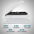 thumbnail image 6 of Hike Crew 11” White Manual RV Roof Vent Fan with 3 Speeds and LED Light, 6 of 7