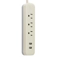 thumbnail image 3 of Globe Electric Watt Designer Series 6-ft 3-Outlet USB Surge Protector Power Strip, 3 of 6