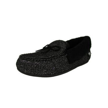 Fitflop Womens Clara Glimmerwool Moccasin Slipper Shoes, Black, US 7
