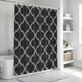 thumbnail image 6 of Black Morocco Bathroom Shower Curtains with 12 Hooks Waterproof Shower Curtain for Stalls and Bathtubs Boho Vintage Quatrefoil Geometric Plaid Decorative Bathroom Privacy Curtain 36x78 Inches, 6 of 9