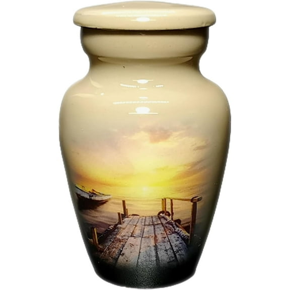 UR urns Keepsake Urn-Bridge Sunset Keepsake Cremation Urn for Human Ashes with Velvet Box & Velvet Bag-Mini Keepsake Urn - Affordable Keepsake Urn (3 cu.in)