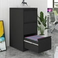 thumbnail image 3 of GloryStar Vertical Steel Filing Cabinet, 3 Drawer Lockable File Storage for Home Office, Fits Letter/Legal/A4/F4 Documents, 3 of 7