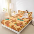 thumbnail image 3 of Erosebridal Kawaii Rodent Animal Capybara Bed Sheets,Cute Flowers Sweet Doughnut King Sheets For Kids 4pcs, 3 of 6