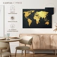 thumbnail image 5 of Elephant Stock Adventure Awaits World Map Wall Art - Horizontal Canvas Wall Art - Living Room Wall Decor - Map Canvas - Gold And Black Decor - 39" x 26", 5 of 8