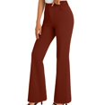 thumbnail image 2 of Timegard Suit Pants for Women High Waist Button Bell Bottom Fitting Comfy Casual Work Trousers Solid Color, 2 of 7