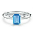 thumbnail image 3 of Gem Stone King 10K White Gold Swiss Blue Topaz Engagement Ring for Women | 0.70 Cttw | Octagon 6X4MM | Gemstone November Birthstone | Size 5, 3 of 6