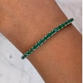 thumbnail image 2 of 14K Lab Emerald Tennis Bracelet,14K Gold Emerald Bracelet,14k Prong Set Emerald Tennis Bracelet,Emerald Layering Bracelet For Women Gift For mum, 2 of 6