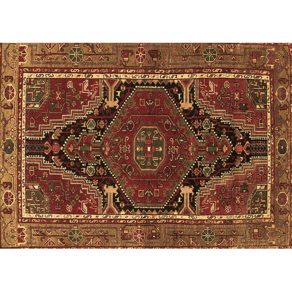 Ahgly Company Indoor Rectangle Persian Brown Traditional Area Rugs, 2' x 5'