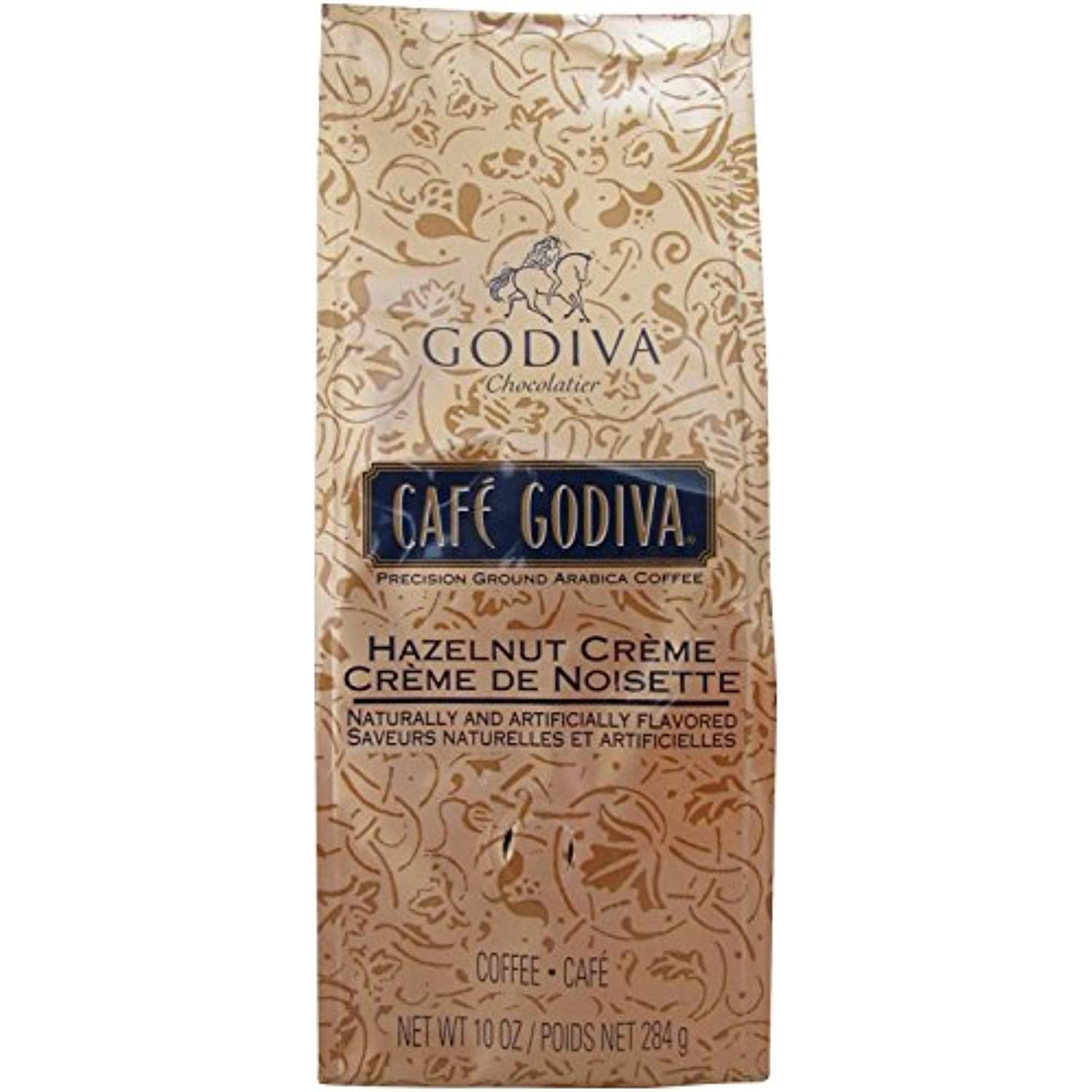 Cafe Godiva Hazelnut Ground Arabica Coffee 10 Oz