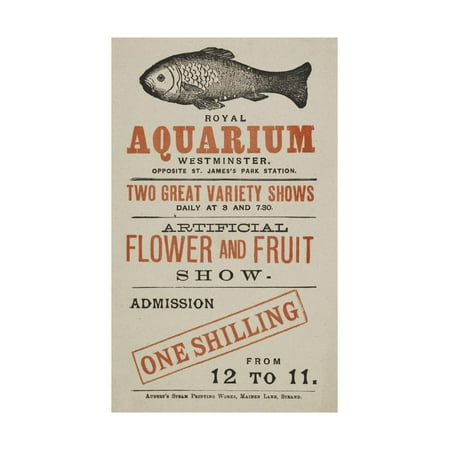 Royal Aquarium, Westminster ... Two Great Variety Shows Daily ... Artificial Flower and Fruit Show Print Wall