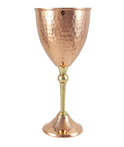 Hammered Copper Vintage Wine Glass Chalice Goblet Unique Wine Chalice 14 oz Capacity by Alchemade 