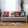 thumbnail image 3 of ZACOO 18"x18" Throw Pillow Cases Xmas Snowman Deer Pattern Pillow Covers Winter Holiday Party Square Cushion Covers for Sofa Couch, Red Green, Set of 4, 3 of 8