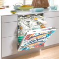 thumbnail image 2 of Yayeee Magnetic Dishwasher Cover for The Front Decoration Home Kitchen Machine Sticker Protector, Yellow Sardines Pattern, 2 of 6