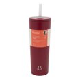 thumbnail image 2 of Beautiful 24oz No Drippy Sippy Stainless Steel Tumbler With Straw, Merlot, 2 of 7