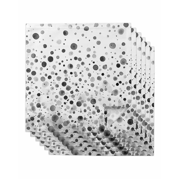 nqOlkjepod Grey Polka Dot Cloth Napkins Set of 6 Reusable Dinner Napkins, Modern Art Abstract Watercolor Dot Cocktail Napkin Washable Table Napkins for Wedding/Holiday Party/Baby Shower 20"x20"
