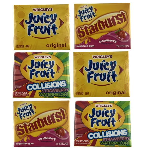 Juicy Fruit Gum Variety 6 Pack Includes Two Packs of Three Different