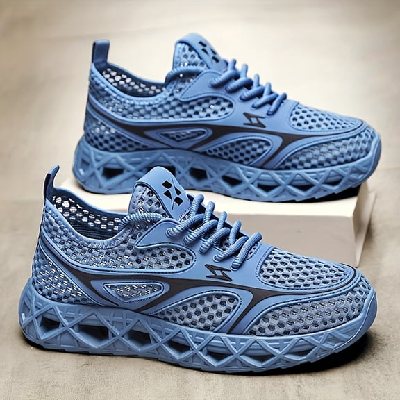 Men's Large Size Low-Top Lace-Up Hiking Shoes, Water Wading Quick-Dry Mesh Sneakers,for Teens, Outdoor Running Shoes Breathable Hollow-Out Net Sports Shoes
