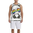 thumbnail image 4 of Easygdp Panda with Sun glasses Men's Mesh Basketball Jersey Quick Drying Sleeveless Shirts Fitted Muscle Tank Tops Sport Round Neck T-Shirt - Small, 4 of 9