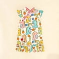 thumbnail image 5 of Bxsruta Girls 2-8 Years Chinese Cheongsam Dress Long Sleeve Summer Party Princess Dress Soft Stretchy, 5 of 7