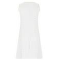 thumbnail image 2 of Women Sleeveless V Neck Eyelet Beach Sun Dress Casual Summer Short Swing Dresses with Pockets White S, 2 of 5