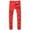 Red, variant on Mens Pants New Tight-fitting Ripped Straight Hip-hop Stretch Motorcycle Denim Trouser