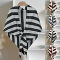 thumbnail image 3 of shqvo Shawl Wraps for Women, Knitted Solid Color/Black and White Stripe Triangle Shawl Pashmina Shawl Loop Closure Casual Versatile Soft Comfortable Shawls and Wraps for Evening Dresses, 3 of 7