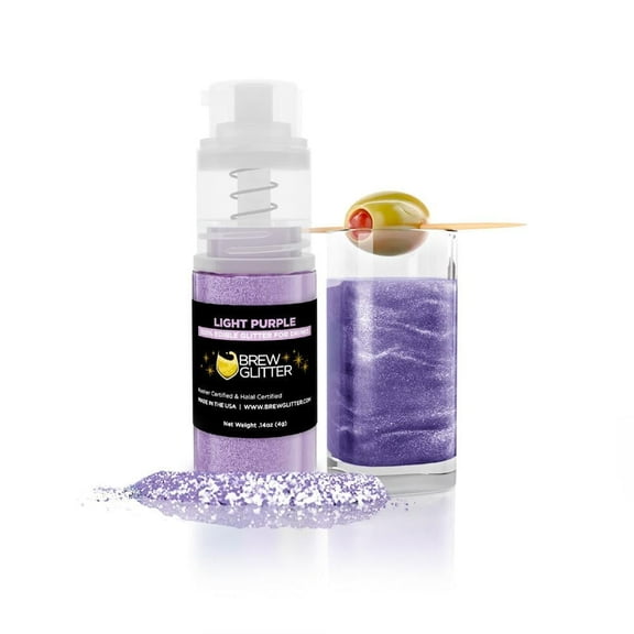 Brew Glitter - Light Purple Edible Drink Glitter - Bold Sparkle, Beverage-Safe, 4g Spray Pump