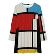 thumbnail image 3 of Art Lover Mondrian Style Abstract Geometry Long Sleeved Dress elegant women"s dresses for wedding african dresses for woman, 3 of 4