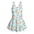 thumbnail image 6 of DISNIMO Bunny Flower Printed Girls Swimsuits One Piece Swim Dress Easter Day U Neck Bathing Suit with Skirt Sleeveless Swimwear Soft Elastic Swimdress for Summer Beach Vacation, 6 of 8