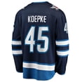 thumbnail image 3 of Men's Fanatics Cole Koepke Navy Winnipeg Jets Home Breakaway Jersey, 3 of 3
