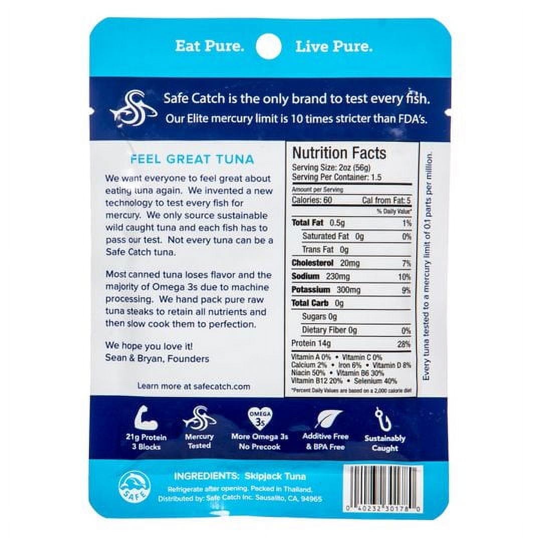 Safe Catch Skipjack Wild Tuna Steak, Elite Pouch-43 oz