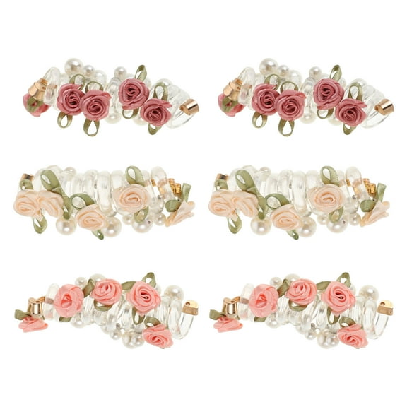 LOLIPPYY 6Pcs Soft Elastic Telephone Line Hair Bands Multi Color No Snag Coil Hair Ties for Ponytails