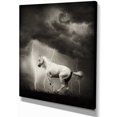 thumbnail image 2 of White Horse under Thunder Sky - Animal Canvas Art Print, 2 of 3