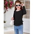 thumbnail image 4 of Arshiner Girls Long Sleeve T-Shirts Ruched Knot Side Tunic Blouse Tee Tops, 4 of 7