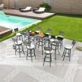 thumbnail image 2 of Patio Festival Metal 11-Piece Outdoor Dining Set in Black/Brown Finish, 2 of 9