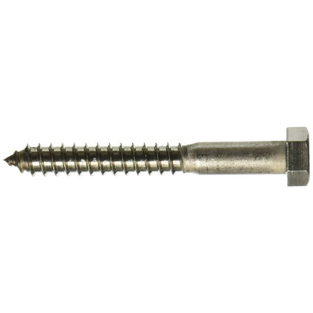 Tornillo Hillman de acero inoxidable con cierre hexagonal de 1,3 x 10 cm, paquete de 25 unidades