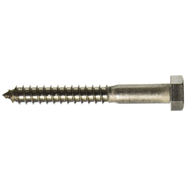 Tornillo Hillman de acero inoxidable con cierre hexagonal de 1,3 x 10 cm, paquete de 25 unidades