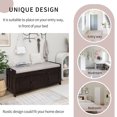 thumbnail image 2 of Shoe Bench with 3 Cabinets and Hidden Storage Space, Storage Bench with Removable Back and Seat Cushion for Hallway, Bedroom, Espresso, 2 of 9